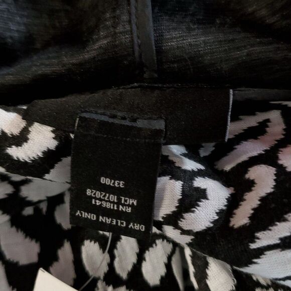 NEW Lane Bryant Open Cardigan 18 20 Animal Print Leopard Cheetah Gray White - Picture 4 of 5